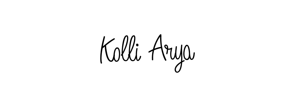 How to make Kolli Arya name signature. Use Angelique-Rose-font-FFP style for creating short signs online. This is the latest handwritten sign. Kolli Arya signature style 5 images and pictures png