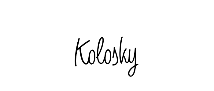 The best way (Angelique-Rose-font-FFP) to make a short signature is to pick only two or three words in your name. The name Kolosky include a total of six letters. For converting this name. Kolosky signature style 5 images and pictures png