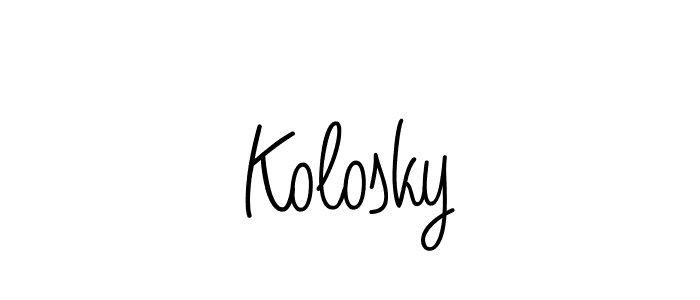 The best way (Angelique-Rose-font-FFP) to make a short signature is to pick only two or three words in your name. The name Kolosky include a total of six letters. For converting this name. Kolosky signature style 5 images and pictures png