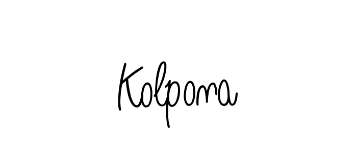 Design your own signature with our free online signature maker. With this signature software, you can create a handwritten (Angelique-Rose-font-FFP) signature for name Kolpona. Kolpona signature style 5 images and pictures png