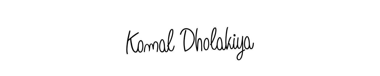 The best way (Angelique-Rose-font-FFP) to make a short signature is to pick only two or three words in your name. The name Komal Dholakiya include a total of six letters. For converting this name. Komal Dholakiya signature style 5 images and pictures png