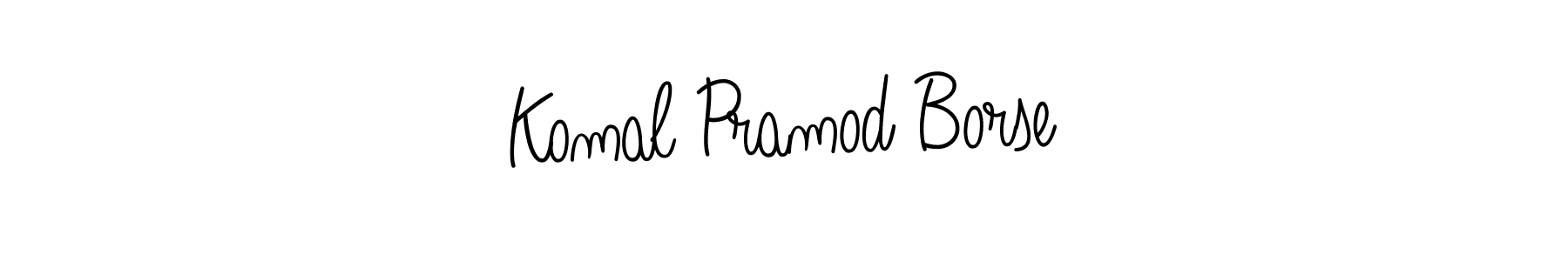 You should practise on your own different ways (Angelique-Rose-font-FFP) to write your name (Komal Pramod Borse) in signature. don't let someone else do it for you. Komal Pramod Borse signature style 5 images and pictures png