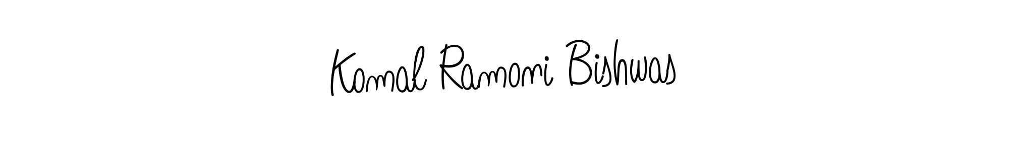 Use a signature maker to create a handwritten signature online. With this signature software, you can design (Angelique-Rose-font-FFP) your own signature for name Komal Ramoni Bishwas. Komal Ramoni Bishwas signature style 5 images and pictures png