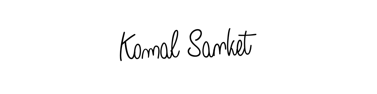 How to make Komal Sanket name signature. Use Angelique-Rose-font-FFP style for creating short signs online. This is the latest handwritten sign. Komal Sanket signature style 5 images and pictures png