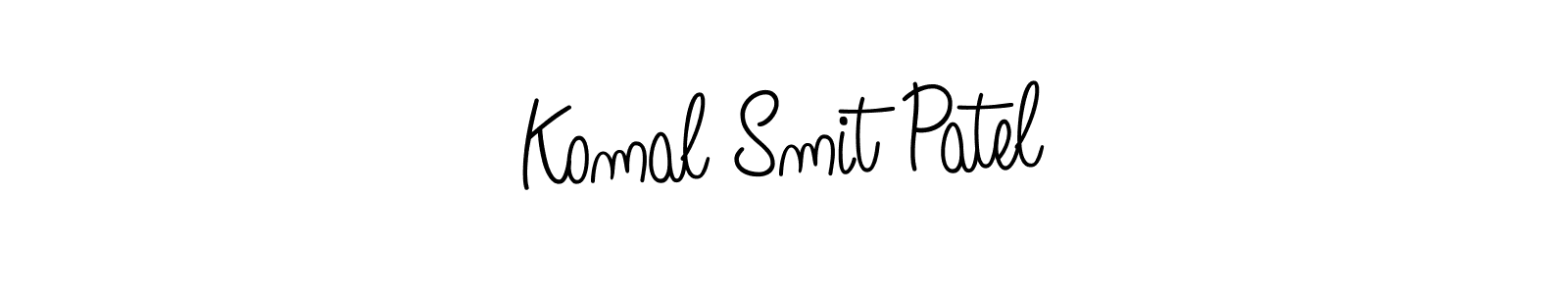 The best way (Angelique-Rose-font-FFP) to make a short signature is to pick only two or three words in your name. The name Komal Smit Patel include a total of six letters. For converting this name. Komal Smit Patel signature style 5 images and pictures png