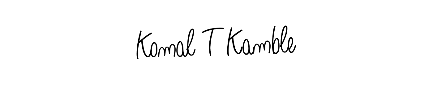 Komal T Kamble stylish signature style. Best Handwritten Sign (Angelique-Rose-font-FFP) for my name. Handwritten Signature Collection Ideas for my name Komal T Kamble. Komal T Kamble signature style 5 images and pictures png