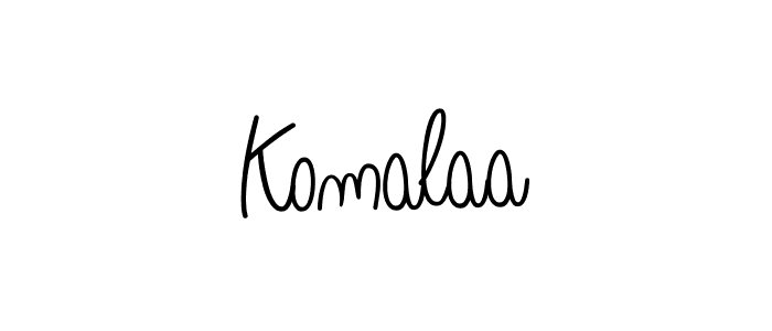 How to make Komalaa name signature. Use Angelique-Rose-font-FFP style for creating short signs online. This is the latest handwritten sign. Komalaa signature style 5 images and pictures png