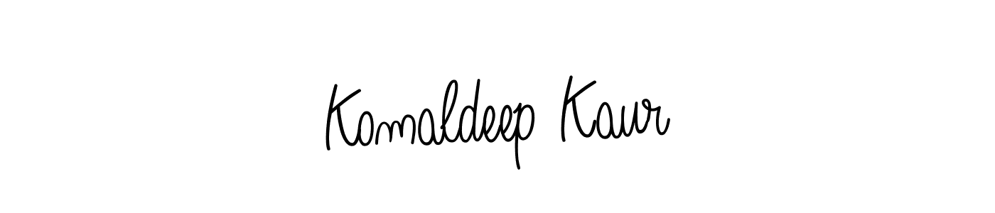 Create a beautiful signature design for name Komaldeep Kaur. With this signature (Angelique-Rose-font-FFP) fonts, you can make a handwritten signature for free. Komaldeep Kaur signature style 5 images and pictures png