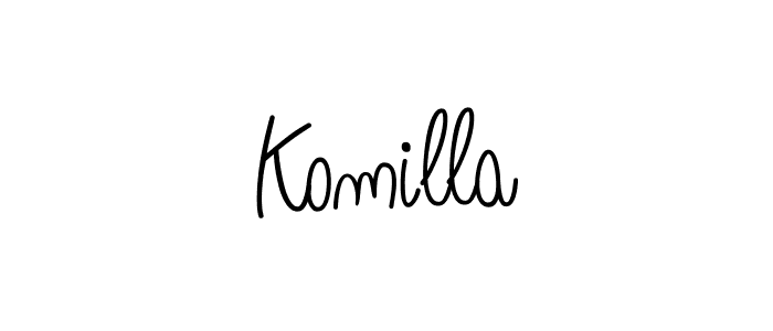 Make a beautiful signature design for name Komilla. With this signature (Angelique-Rose-font-FFP) style, you can create a handwritten signature for free. Komilla signature style 5 images and pictures png