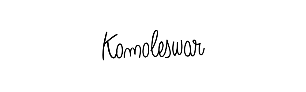 Use a signature maker to create a handwritten signature online. With this signature software, you can design (Angelique-Rose-font-FFP) your own signature for name Komoleswar. Komoleswar signature style 5 images and pictures png