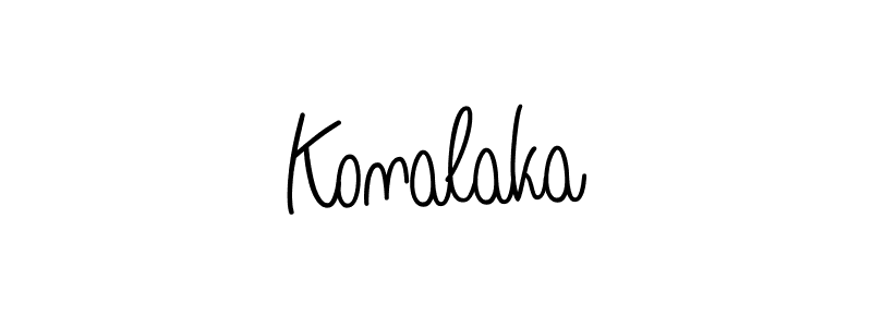 Make a beautiful signature design for name Konalaka. With this signature (Angelique-Rose-font-FFP) style, you can create a handwritten signature for free. Konalaka signature style 5 images and pictures png