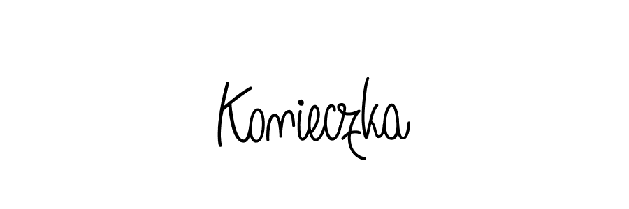 The best way (Angelique-Rose-font-FFP) to make a short signature is to pick only two or three words in your name. The name Konieczka include a total of six letters. For converting this name. Konieczka signature style 5 images and pictures png