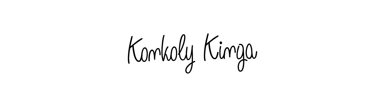 How to make Konkoly Kinga name signature. Use Angelique-Rose-font-FFP style for creating short signs online. This is the latest handwritten sign. Konkoly Kinga signature style 5 images and pictures png