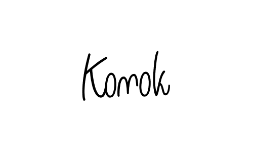 How to make Konok signature? Angelique-Rose-font-FFP is a professional autograph style. Create handwritten signature for Konok name. Konok signature style 5 images and pictures png