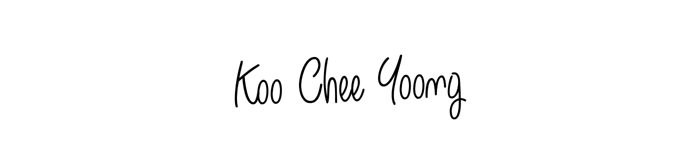 Design your own signature with our free online signature maker. With this signature software, you can create a handwritten (Angelique-Rose-font-FFP) signature for name Koo Chee Yoong. Koo Chee Yoong signature style 5 images and pictures png