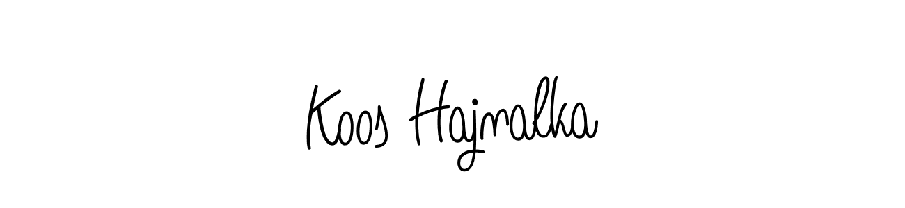 The best way (Angelique-Rose-font-FFP) to make a short signature is to pick only two or three words in your name. The name Koos Hajnalka include a total of six letters. For converting this name. Koos Hajnalka signature style 5 images and pictures png