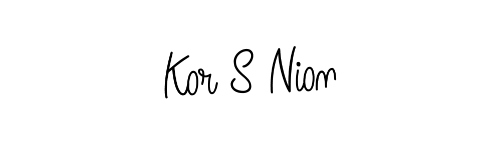 Use a signature maker to create a handwritten signature online. With this signature software, you can design (Angelique-Rose-font-FFP) your own signature for name Kor S Nion. Kor S Nion signature style 5 images and pictures png