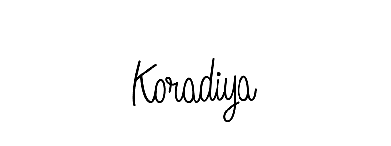 Design your own signature with our free online signature maker. With this signature software, you can create a handwritten (Angelique-Rose-font-FFP) signature for name Koradiya. Koradiya signature style 5 images and pictures png