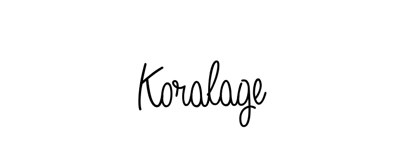 Make a beautiful signature design for name Koralage. With this signature (Angelique-Rose-font-FFP) style, you can create a handwritten signature for free. Koralage signature style 5 images and pictures png