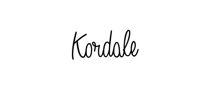 Make a beautiful signature design for name Kordale. With this signature (Angelique-Rose-font-FFP) style, you can create a handwritten signature for free. Kordale signature style 5 images and pictures png