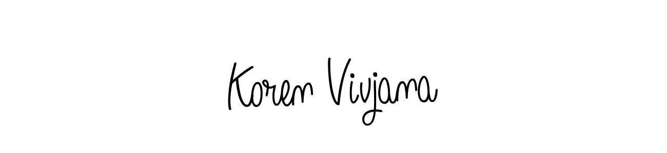 Make a beautiful signature design for name Koren Vivjana. With this signature (Angelique-Rose-font-FFP) style, you can create a handwritten signature for free. Koren Vivjana signature style 5 images and pictures png