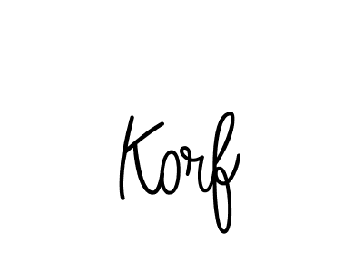 Make a beautiful signature design for name Korf. With this signature (Angelique-Rose-font-FFP) style, you can create a handwritten signature for free. Korf signature style 5 images and pictures png