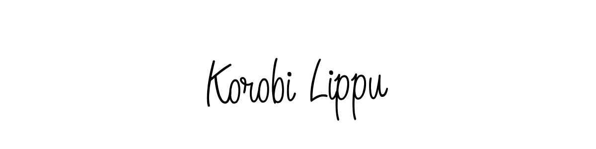 if you are searching for the best signature style for your name Korobi Lippu. so please give up your signature search. here we have designed multiple signature styles  using Angelique-Rose-font-FFP. Korobi Lippu signature style 5 images and pictures png