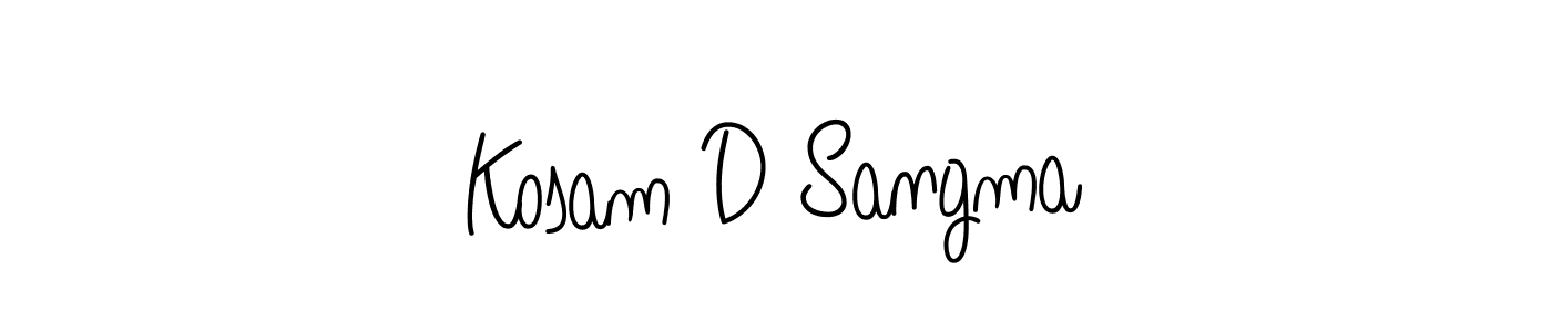 Angelique-Rose-font-FFP is a professional signature style that is perfect for those who want to add a touch of class to their signature. It is also a great choice for those who want to make their signature more unique. Get Kosam D Sangma name to fancy signature for free. Kosam D Sangma signature style 5 images and pictures png