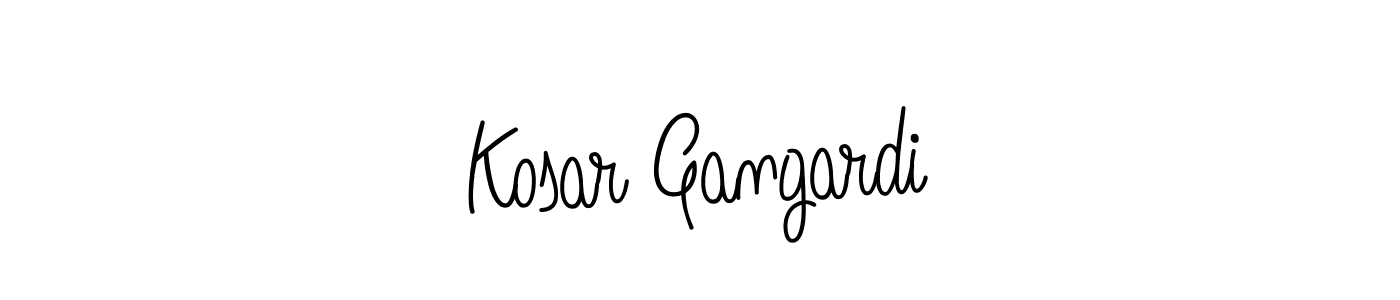 if you are searching for the best signature style for your name Kosar Gangardi. so please give up your signature search. here we have designed multiple signature styles  using Angelique-Rose-font-FFP. Kosar Gangardi signature style 5 images and pictures png