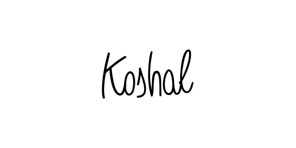 Design your own signature with our free online signature maker. With this signature software, you can create a handwritten (Angelique-Rose-font-FFP) signature for name Koshal. Koshal signature style 5 images and pictures png