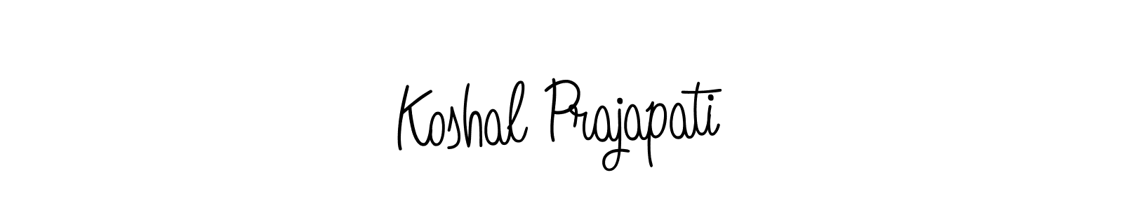 Use a signature maker to create a handwritten signature online. With this signature software, you can design (Angelique-Rose-font-FFP) your own signature for name Koshal Prajapati. Koshal Prajapati signature style 5 images and pictures png