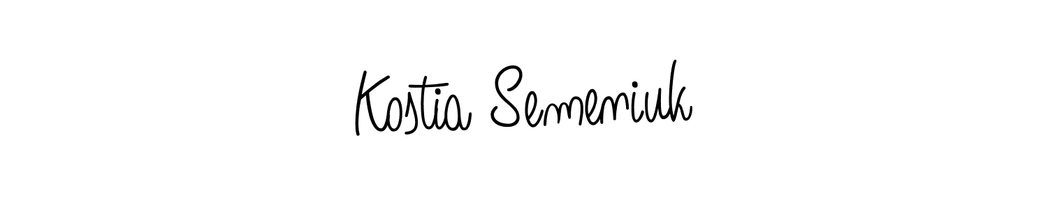 You should practise on your own different ways (Angelique-Rose-font-FFP) to write your name (Kostia Semeniuk) in signature. don't let someone else do it for you. Kostia Semeniuk signature style 5 images and pictures png