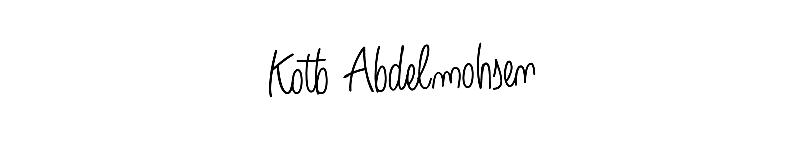 The best way (Angelique-Rose-font-FFP) to make a short signature is to pick only two or three words in your name. The name Kotb Abdelmohsen include a total of six letters. For converting this name. Kotb Abdelmohsen signature style 5 images and pictures png