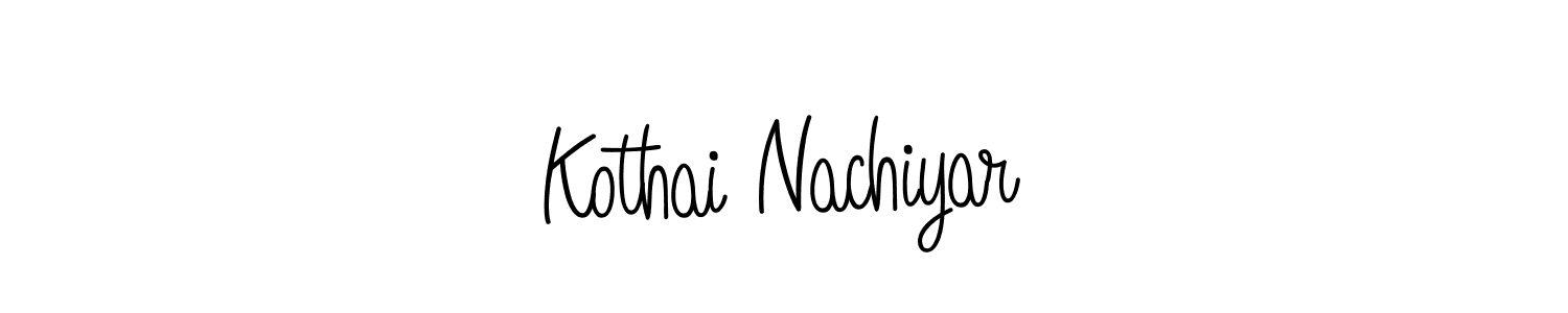 Kothai Nachiyar stylish signature style. Best Handwritten Sign (Angelique-Rose-font-FFP) for my name. Handwritten Signature Collection Ideas for my name Kothai Nachiyar. Kothai Nachiyar signature style 5 images and pictures png