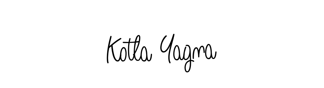 How to make Kotla Yagna name signature. Use Angelique-Rose-font-FFP style for creating short signs online. This is the latest handwritten sign. Kotla Yagna signature style 5 images and pictures png