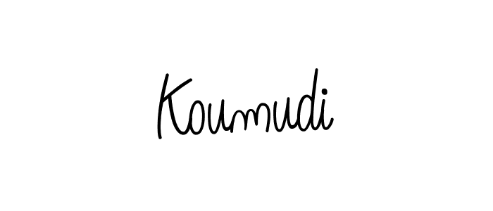 You should practise on your own different ways (Angelique-Rose-font-FFP) to write your name (Koumudi) in signature. don't let someone else do it for you. Koumudi signature style 5 images and pictures png