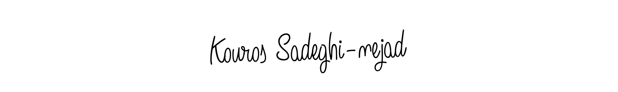 Create a beautiful signature design for name Kouros Sadeghi-nejad. With this signature (Angelique-Rose-font-FFP) fonts, you can make a handwritten signature for free. Kouros Sadeghi-nejad signature style 5 images and pictures png