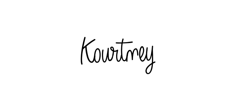 Design your own signature with our free online signature maker. With this signature software, you can create a handwritten (Angelique-Rose-font-FFP) signature for name Kourtney. Kourtney signature style 5 images and pictures png