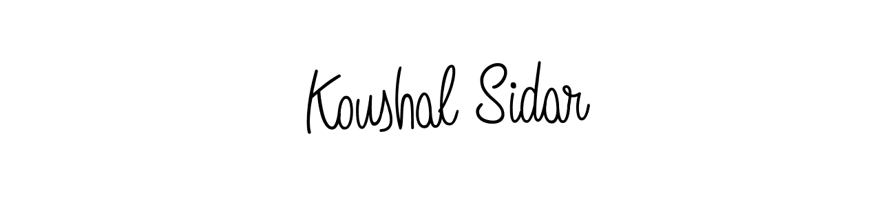You should practise on your own different ways (Angelique-Rose-font-FFP) to write your name (Koushal Sidar) in signature. don't let someone else do it for you. Koushal Sidar signature style 5 images and pictures png