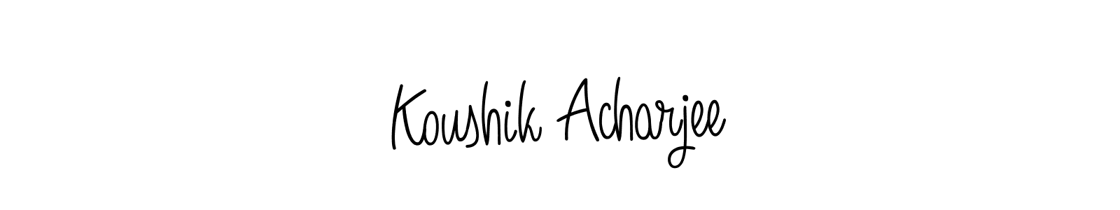 The best way (Angelique-Rose-font-FFP) to make a short signature is to pick only two or three words in your name. The name Koushik Acharjee include a total of six letters. For converting this name. Koushik Acharjee signature style 5 images and pictures png