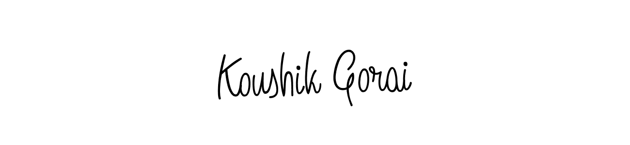 Make a beautiful signature design for name Koushik Gorai. With this signature (Angelique-Rose-font-FFP) style, you can create a handwritten signature for free. Koushik Gorai signature style 5 images and pictures png