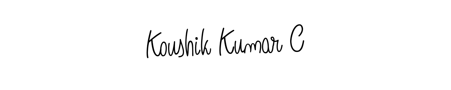 You should practise on your own different ways (Angelique-Rose-font-FFP) to write your name (Koushik Kumar C) in signature. don't let someone else do it for you. Koushik Kumar C signature style 5 images and pictures png