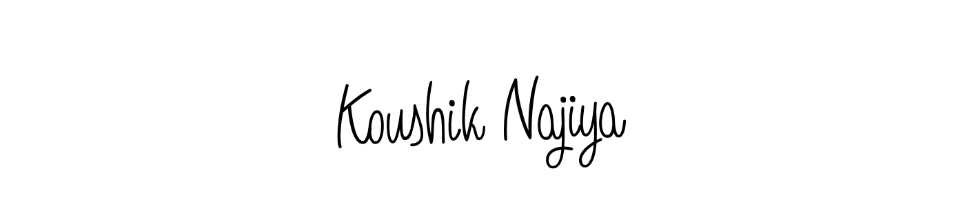 Make a beautiful signature design for name Koushik Najiya. With this signature (Angelique-Rose-font-FFP) style, you can create a handwritten signature for free. Koushik Najiya signature style 5 images and pictures png