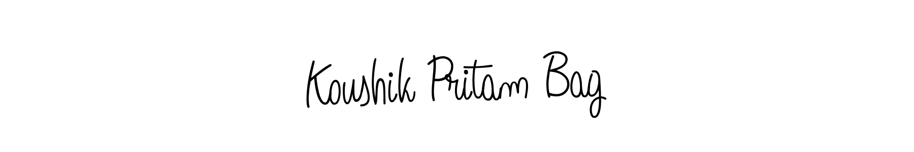 How to Draw Koushik Pritam Bag signature style? Angelique-Rose-font-FFP is a latest design signature styles for name Koushik Pritam Bag. Koushik Pritam Bag signature style 5 images and pictures png