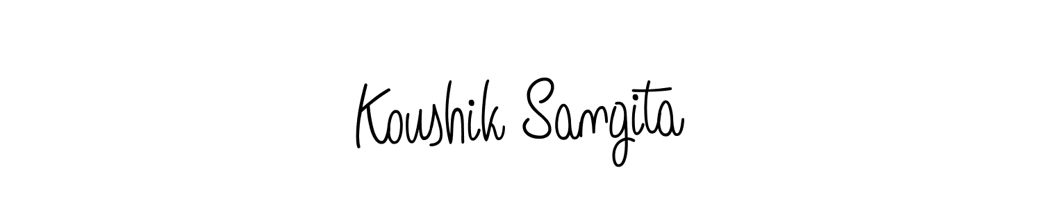 if you are searching for the best signature style for your name Koushik Sangita. so please give up your signature search. here we have designed multiple signature styles  using Angelique-Rose-font-FFP. Koushik Sangita signature style 5 images and pictures png