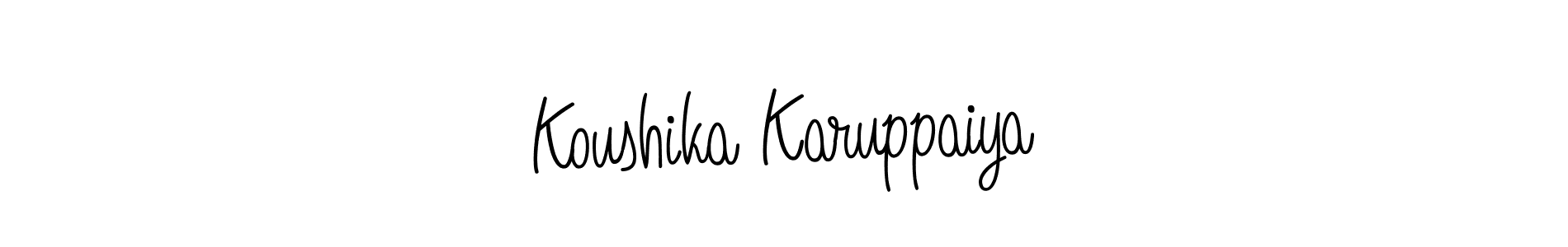 Make a beautiful signature design for name Koushika Karuppaiya. With this signature (Angelique-Rose-font-FFP) style, you can create a handwritten signature for free. Koushika Karuppaiya signature style 5 images and pictures png