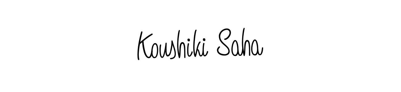 How to make Koushiki Saha name signature. Use Angelique-Rose-font-FFP style for creating short signs online. This is the latest handwritten sign. Koushiki Saha signature style 5 images and pictures png