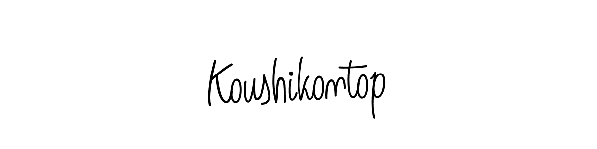 Use a signature maker to create a handwritten signature online. With this signature software, you can design (Angelique-Rose-font-FFP) your own signature for name Koushikontop. Koushikontop signature style 5 images and pictures png