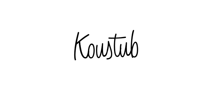 Design your own signature with our free online signature maker. With this signature software, you can create a handwritten (Angelique-Rose-font-FFP) signature for name Koustub. Koustub signature style 5 images and pictures png