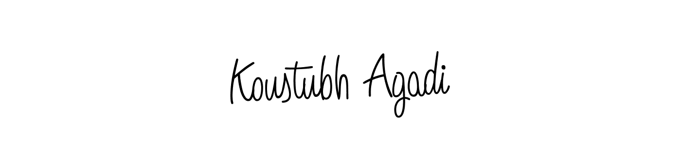 You should practise on your own different ways (Angelique-Rose-font-FFP) to write your name (Koustubh Agadi) in signature. don't let someone else do it for you. Koustubh Agadi signature style 5 images and pictures png